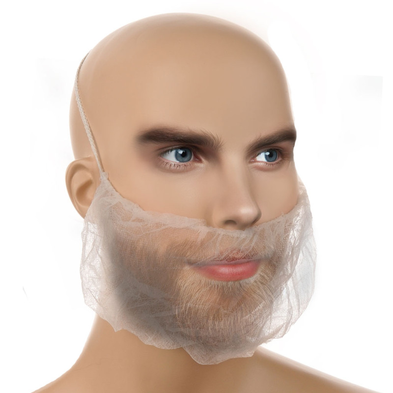 Osłona ust i brody na gumkę flizelina biała 12g karton 100szt x 10op