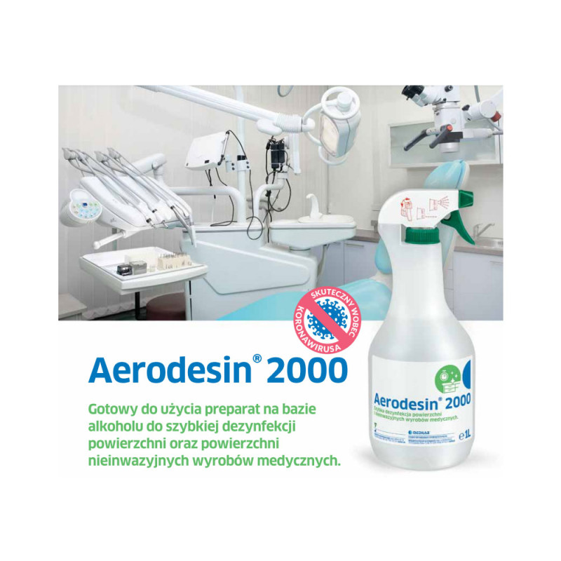Płyn Aerodesin 2000 do szybkiej dezynfekcji powierzchni nieinwazyjnych 1l