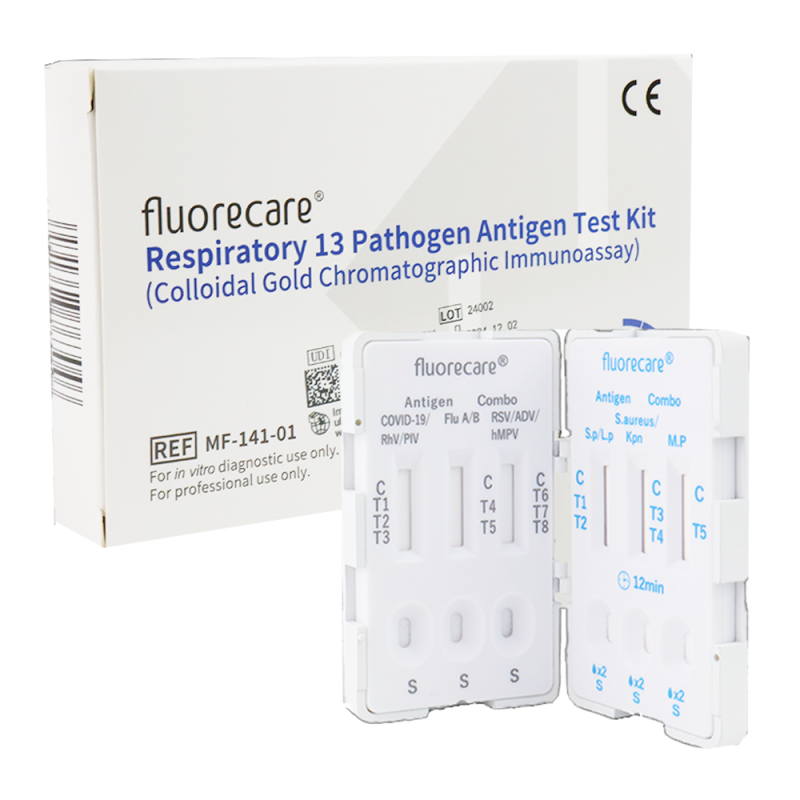 Combo test fluorecare 13w1 grypa A+B / hMPV / COVID-19 / RSV / ADV / RhV / PIV / Mycoplasma / SP / LP / SA / Kpn 1szt