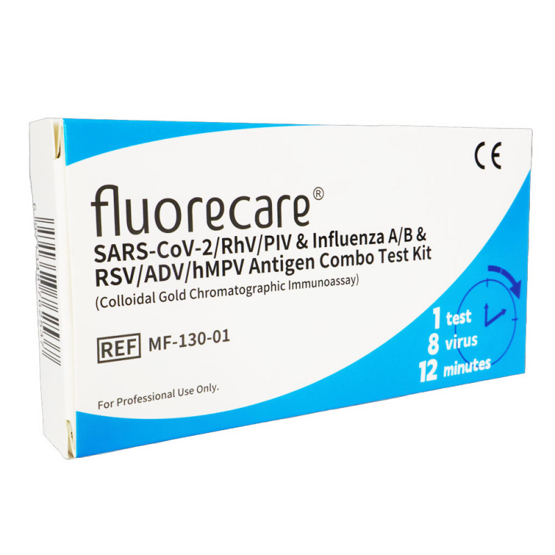 Combo test 8w1 na grypa A / grypa B / SARS-COV / RSV / RhV / PIV / ADV / hMPV 100szt
