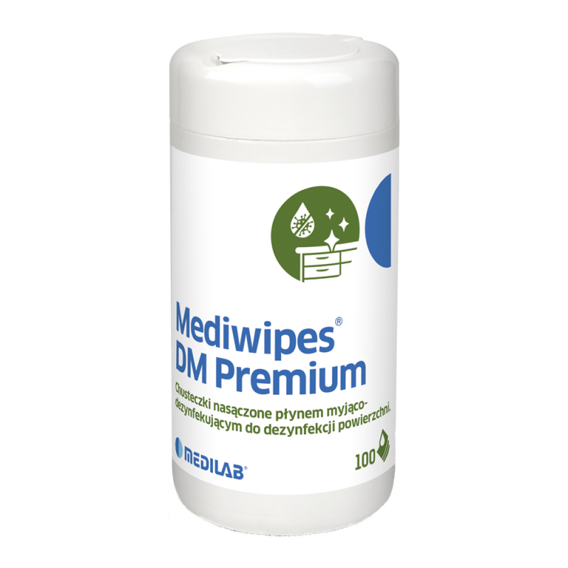 Chusteczki Mediwipes DM Premium do dezynfekcji i mycia powierzchni 100szt tuba