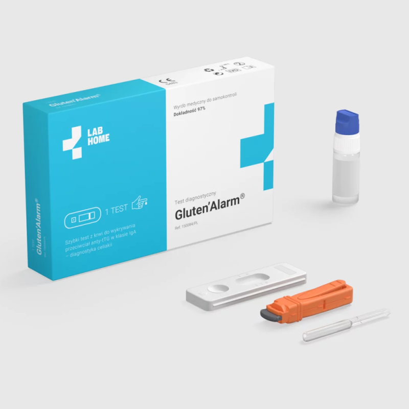 Test na gluten - domowy test nietolerancja glutenu i celiakia - gluten alarm 1szt