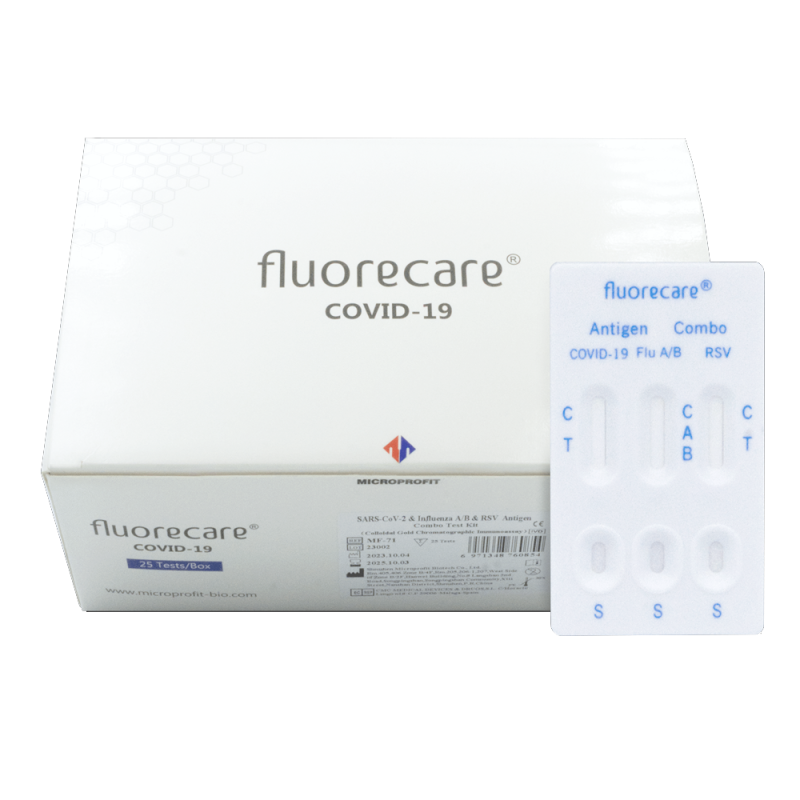 Fluorecare test combo 4w1 wymazowy test na RSV grypa A grypa B sars-cov dla profesjonalistów 25szt