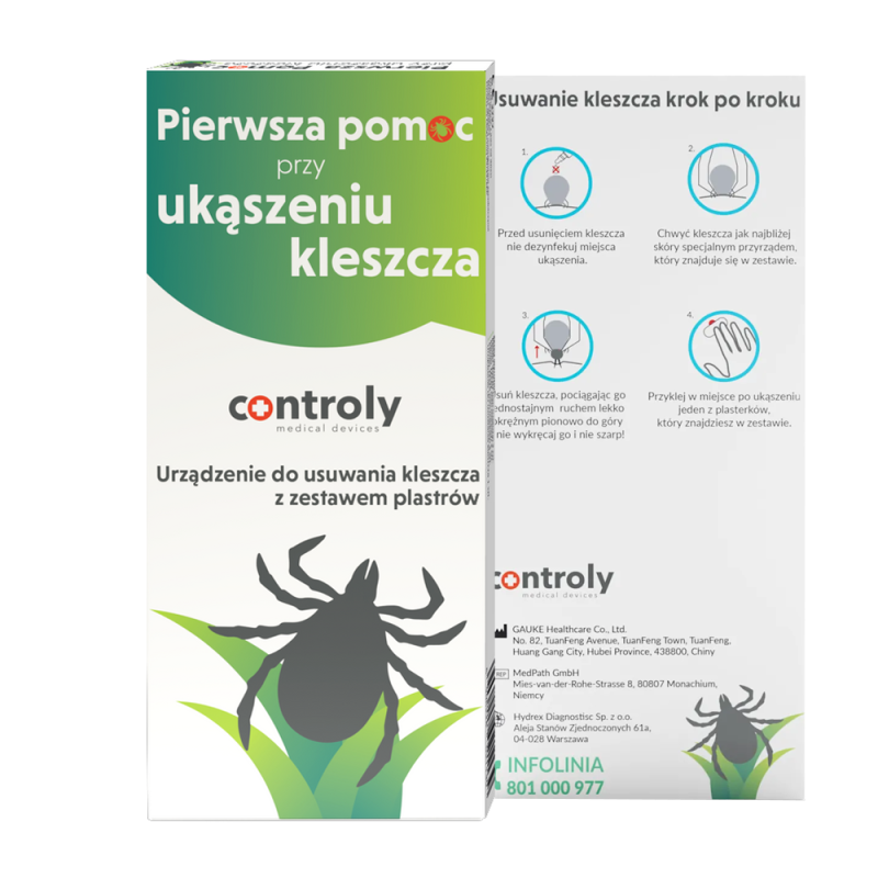 Zestaw pierwszej pomocy przy ukąszeniu przez kleszcza 1szt