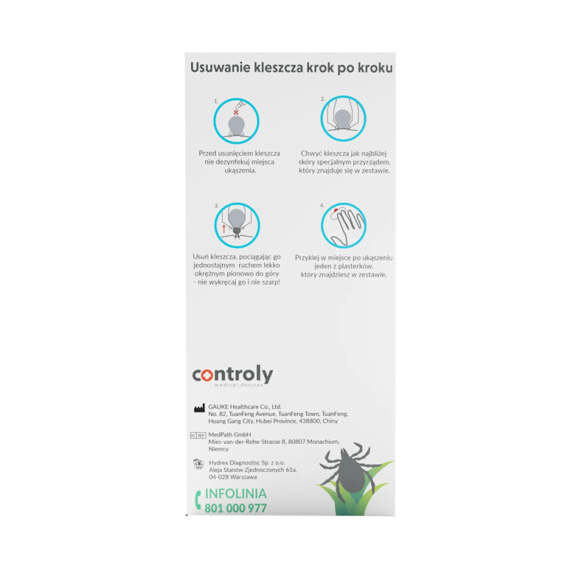 Zestaw pierwszej pomocy przy ukąszeniu przez kleszcza 1szt