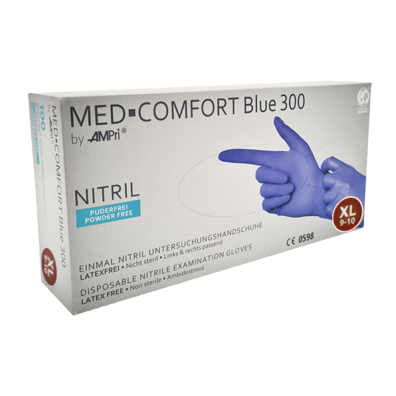 Rękawiczki nitrylowe XL niebieskie Ampri Blue 300 100sztuk