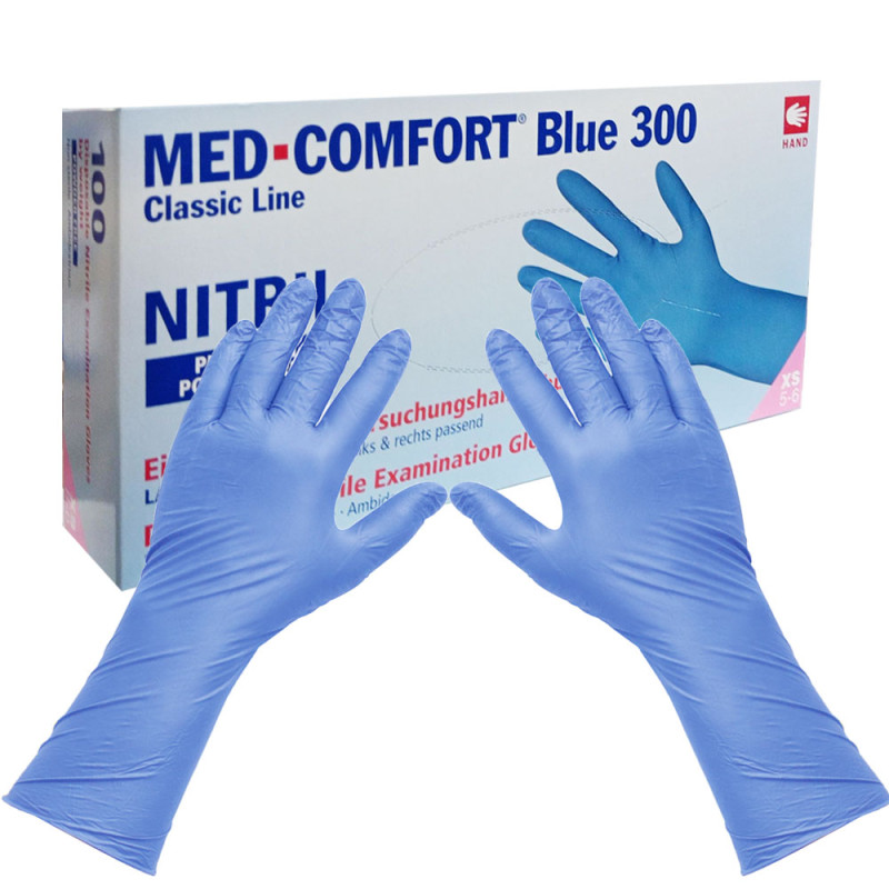 Rękawiczki nitrylowe XS niebieskie Ampri Blue 300 100sztuk