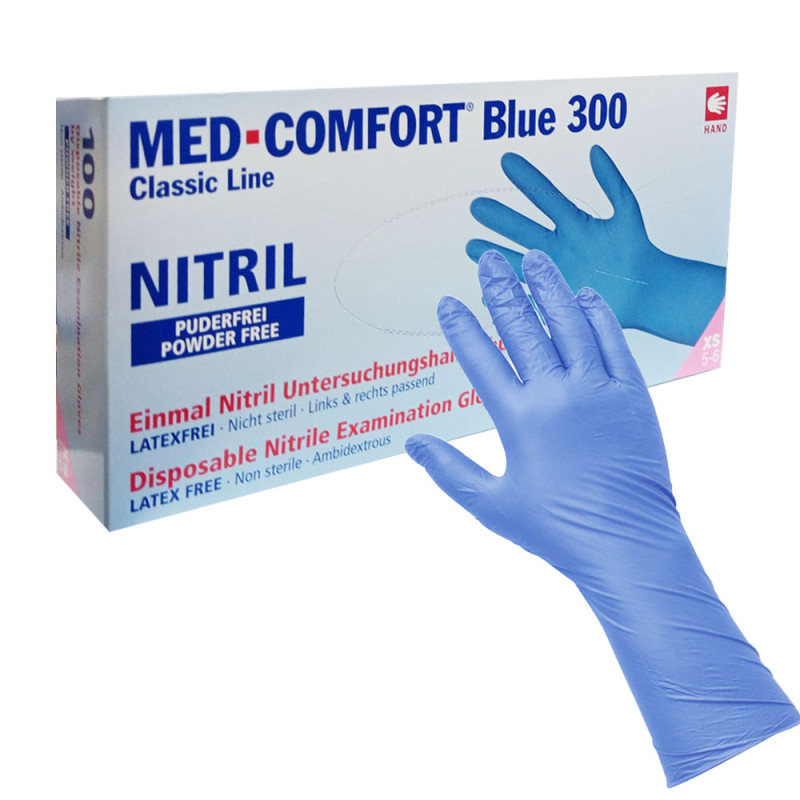 Rękawiczki nitrylowe XS niebieskie Ampri Blue 300 100sztuk