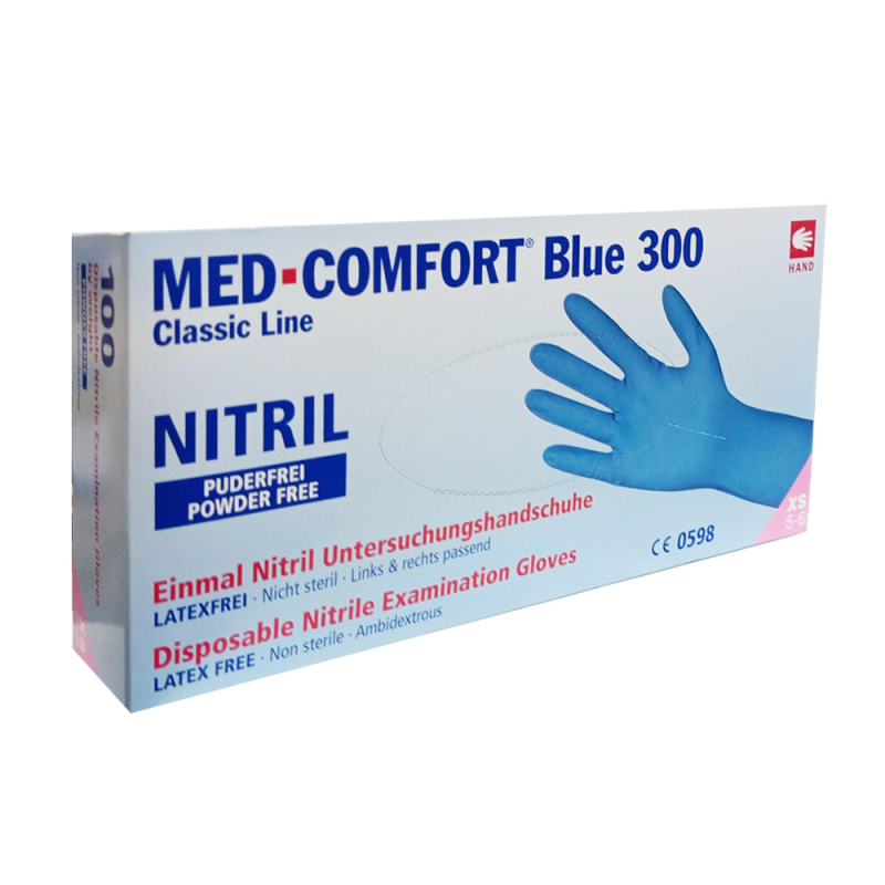 Rękawiczki nitrylowe XS niebieskie Ampri Blue 300 100sztuk karton 10op