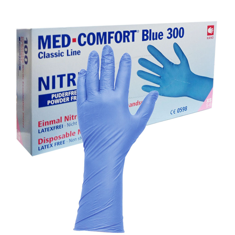 Rękawiczki nitrylowe XS niebieskie Ampri Blue 300 100sztuk karton 10op