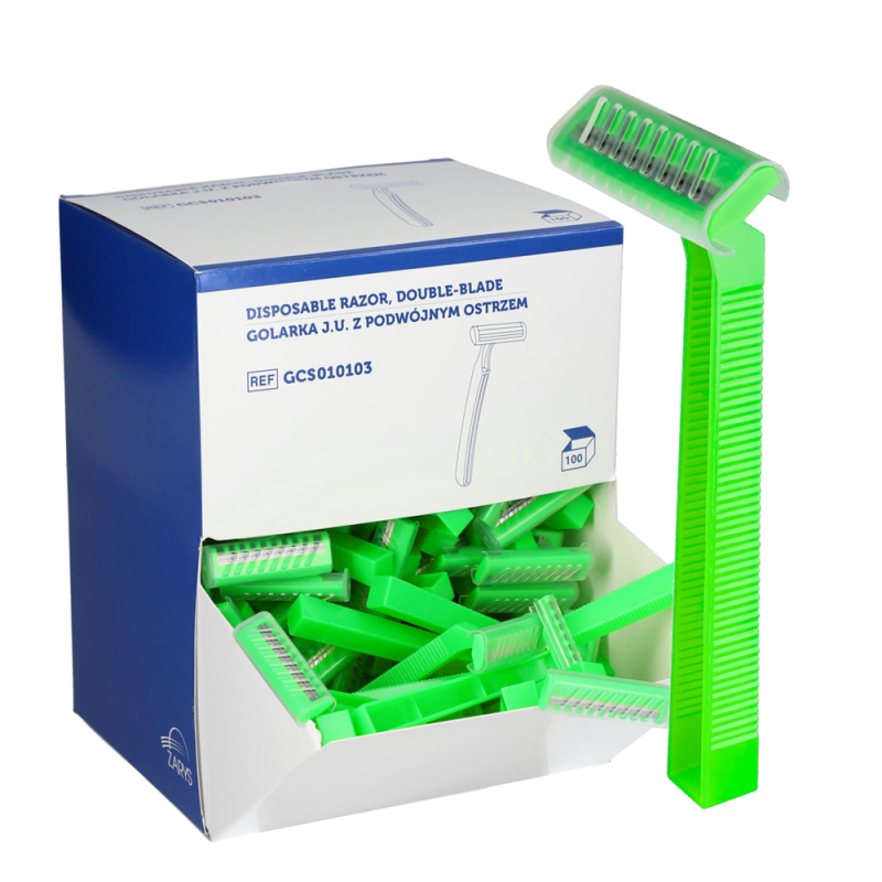 Maszynka do golenia golarka medyczna jednorazowa z 2 ostrzami Zarys 100 szt
