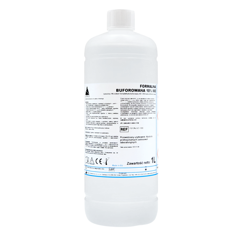 Formalina buforowana 10% IVD utrwalacz do badań histopatologicznych i laboratoryjnych 1l