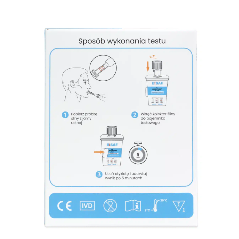 Test narkotykowy ze śliny na 8 substancji dla profesjonalist&oacute;w 1 szt