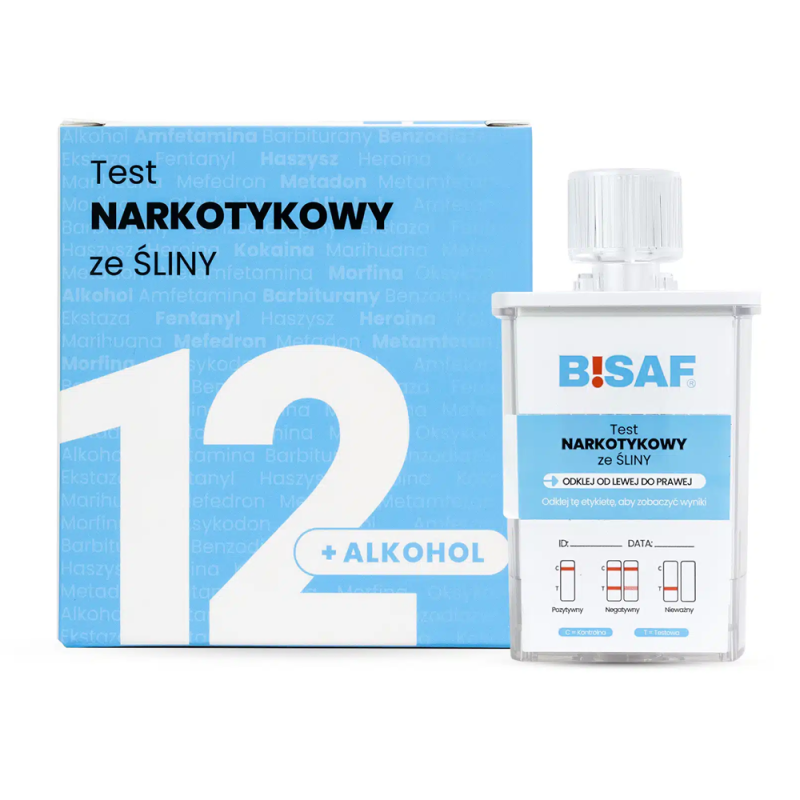 Test narkotykowy ze śliny na 12 substancji + alkohol dla profesjonalistów 1 szt