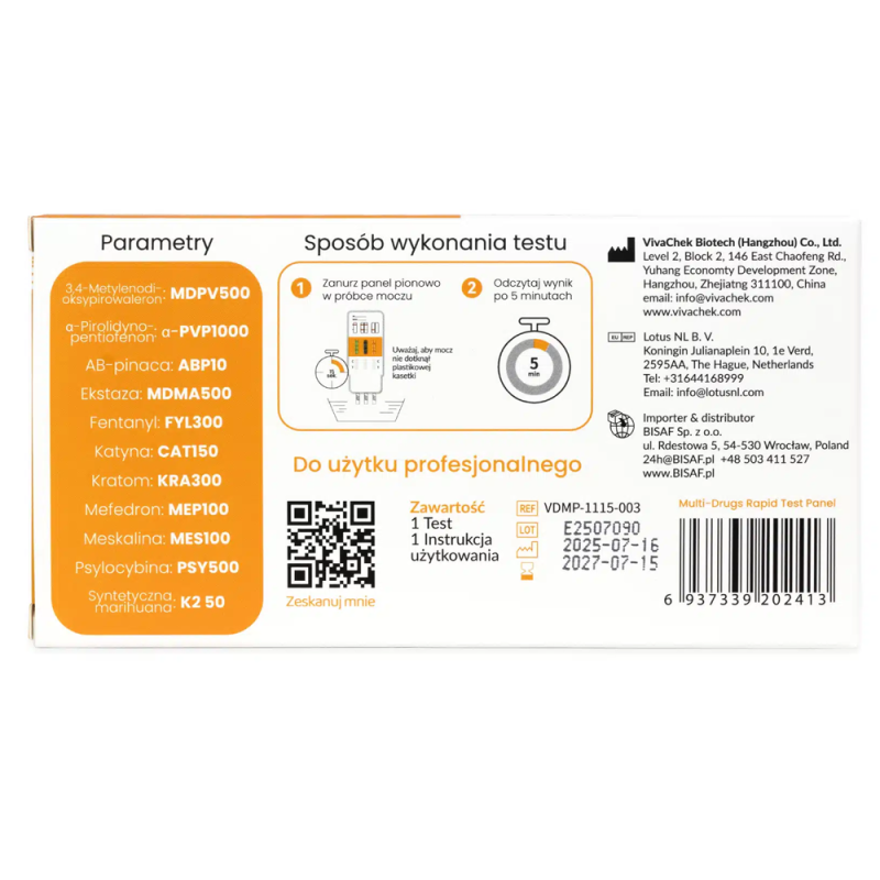 Test narkotykowy na dopalacze z moczu 11 substancji