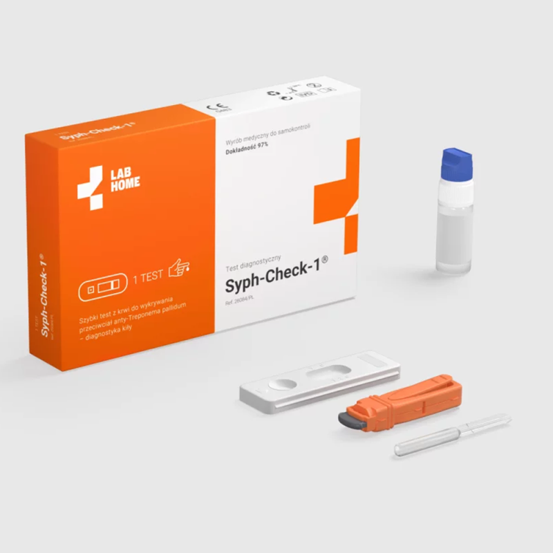 Domowy test na kiłę Treponema Pallidum z krwi Syph-Check 1szt