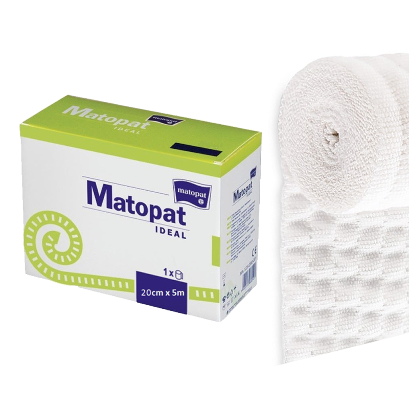 Bandaż elastyczny 20cm x 5m podtrzymujący z zapinką, wielorazowy Matopat Ideal 1szt
