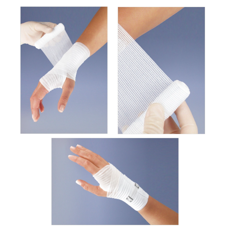 Bandaż elastyczny 12cm x 4m podtrzymujący z zapinką wielorazowy Matoban 1 szt