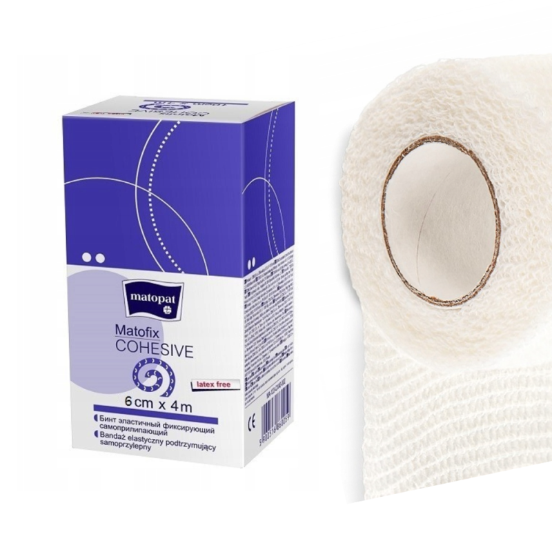 Bandaż kohezyjny 6cm x 4m elastyczny samoprzylepny Matofix Cohesive 1 szt