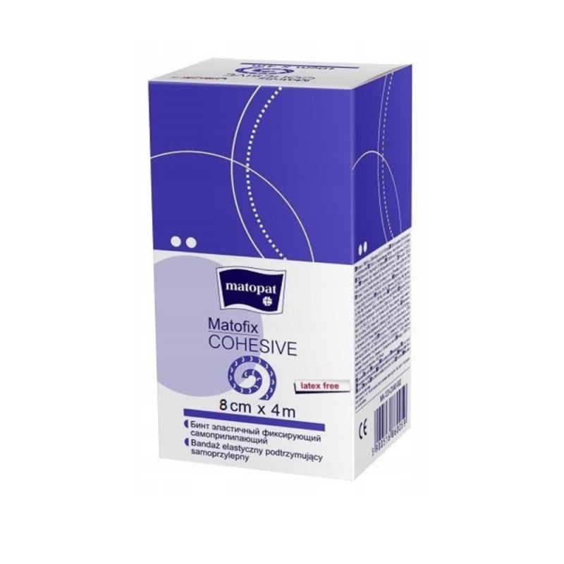 Bandaż kohezyjny 8cm x 4m elastyczny samoprzylepny Matofix Cohesive 1 szt