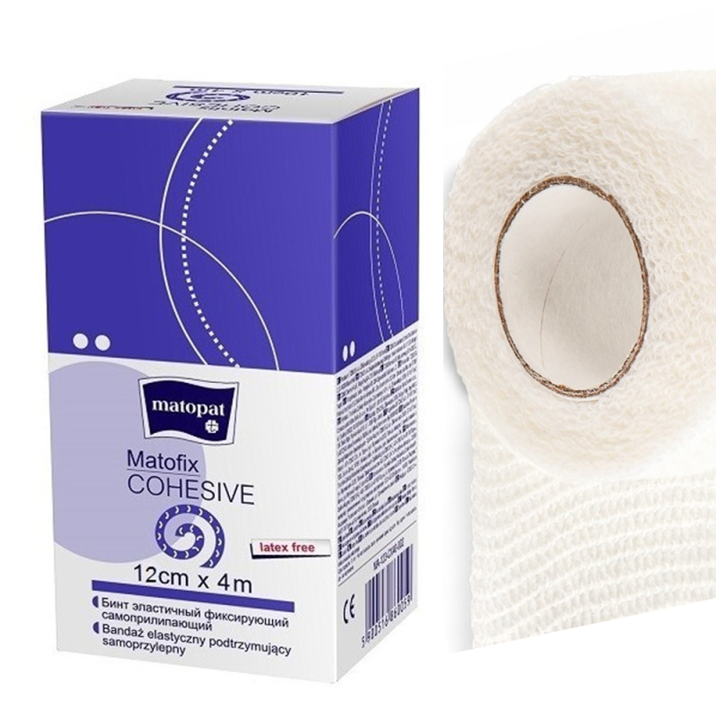 Bandaż kohezyjny 12cm x 4m elastyczny samoprzylepny Matofix Cohesive 1 szt