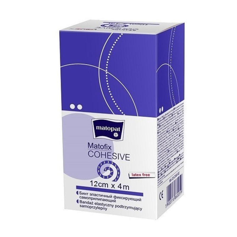 Bandaż kohezyjny 12cm x 4m elastyczny samoprzylepny Matofix Cohesive 1 szt
