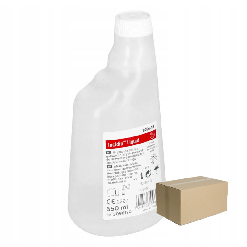 Płyn do szybkiej dezynfekcji powierzchni Ecolab Incidin Liquid spray 650ml 12op