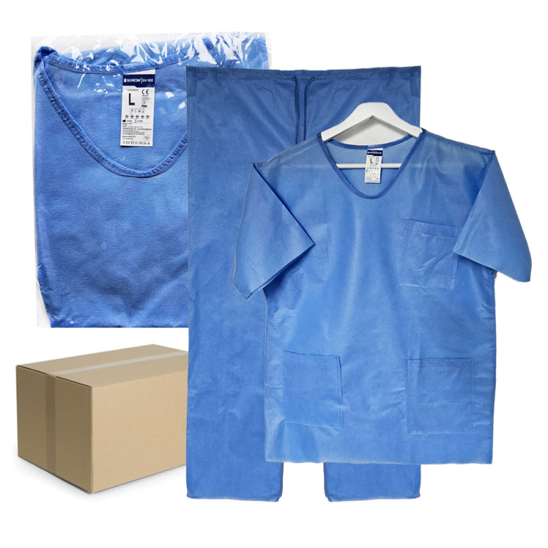 Ubranie chirurgiczne L jednorazowe SMMS 45g z kieszeniami 50szt