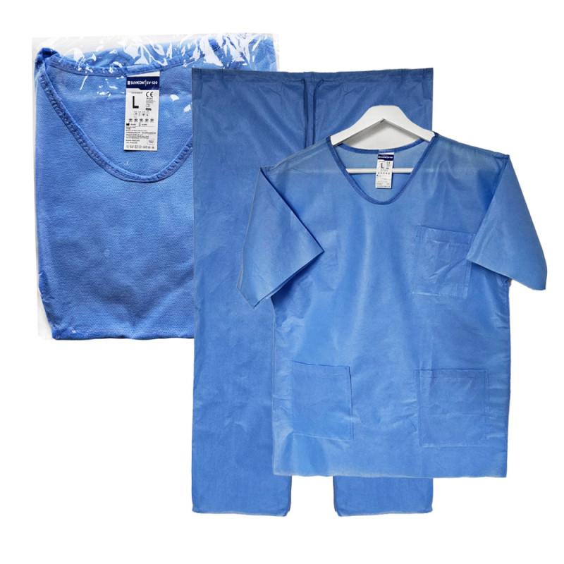 Ubranie chirurgiczne L jednorazowe SMMS 45g z kieszeniami 50szt
