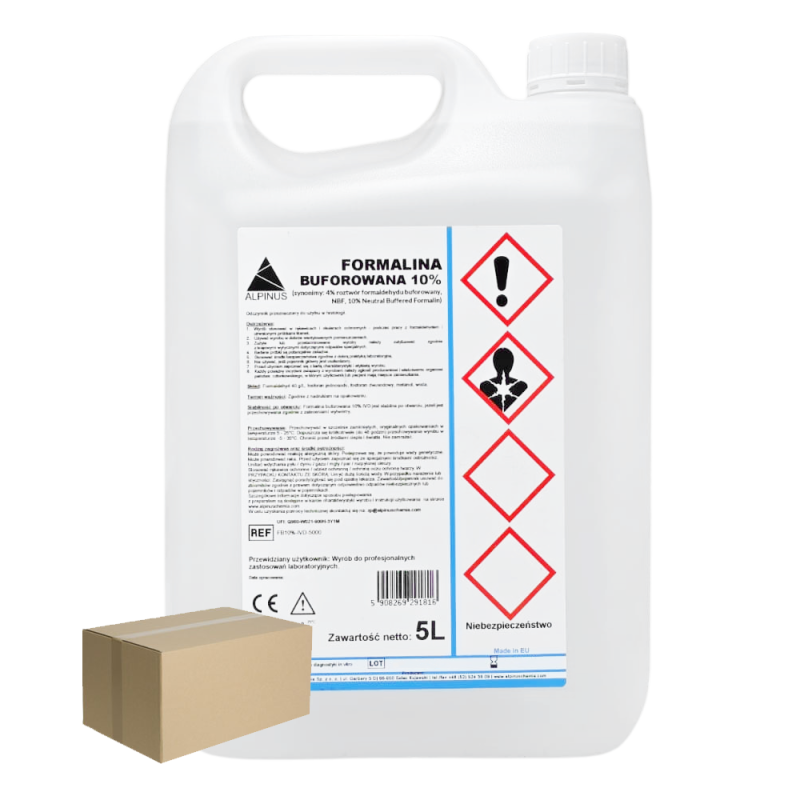 Formalina buforowana 10% IVD  utrwalacz do badań histopatologicznych i laboratoryjnych 5l 4op
