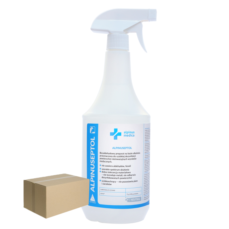 Płyn Alpinuseptol do dezynfekcji powierzchni 1l ze spryskiwaczem 12op