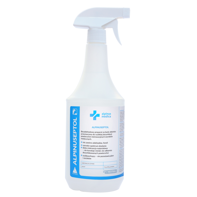 Płyn Alpinuseptol do dezynfekcji powierzchni 1l ze spryskiwaczem 12op