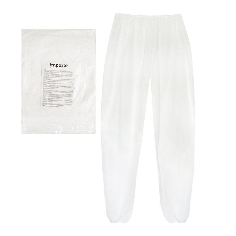 Spodnie jednorazowe XXL na gumce białe flizelina 30g 1szt