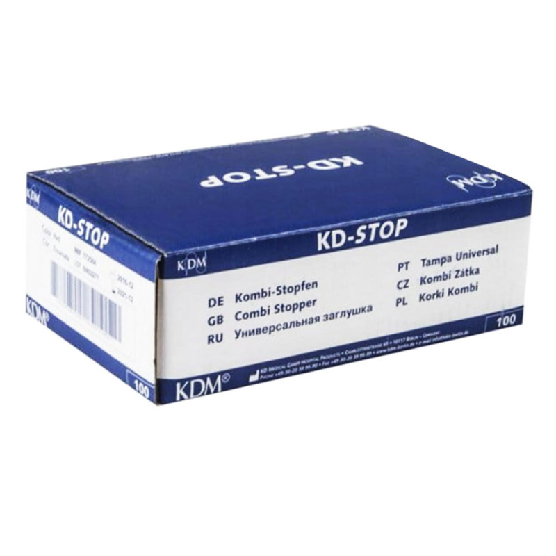 Koreczki do wenflon&oacute;w typu Combi KD-STOP sterylne 100szt czerwone