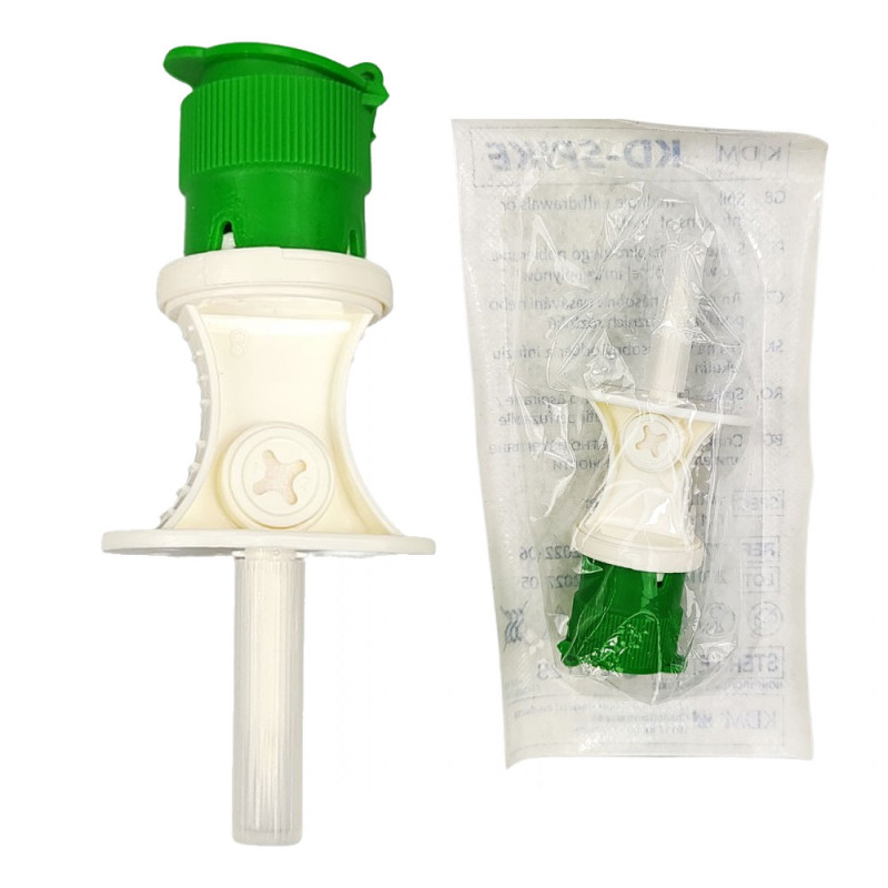 Przyrząd do aspiracji butelek KD-SPIKE zielony sterylny 100szt