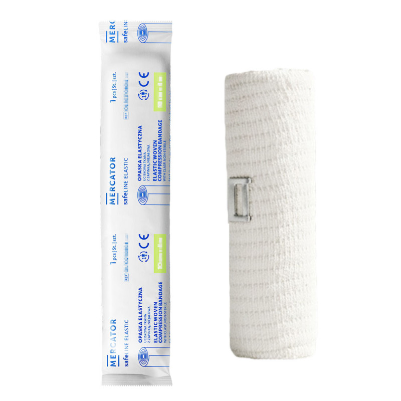 Opaska elastyczna uciskowa z zapinką 10cm x 4m O-safeline Elastic niejałowa papier 1 szt