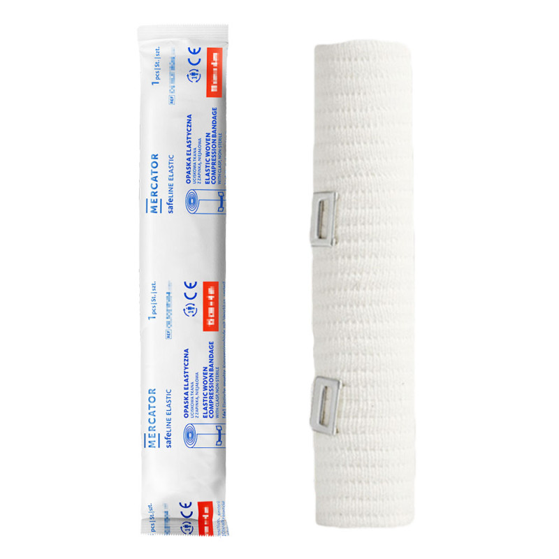 Opaska elastyczna uciskowa z 2 zapinkami 15cm x 5m O-safeline Elastic niejałowa papier 1 szt