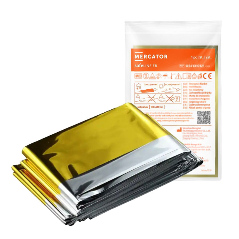 Koc ratunkowy termiczny złoto-srebrny folia NRC safeLine EB 210x160cm 1szt