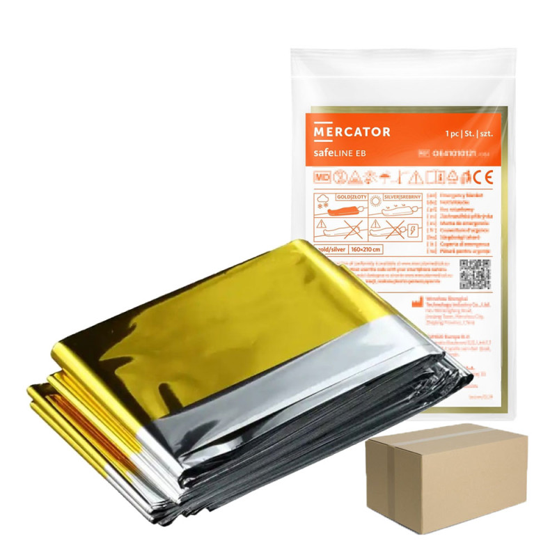 Koc ratunkowy termiczny złoto-srebrny folia NRC safeLine EB 210x160cm 200szt