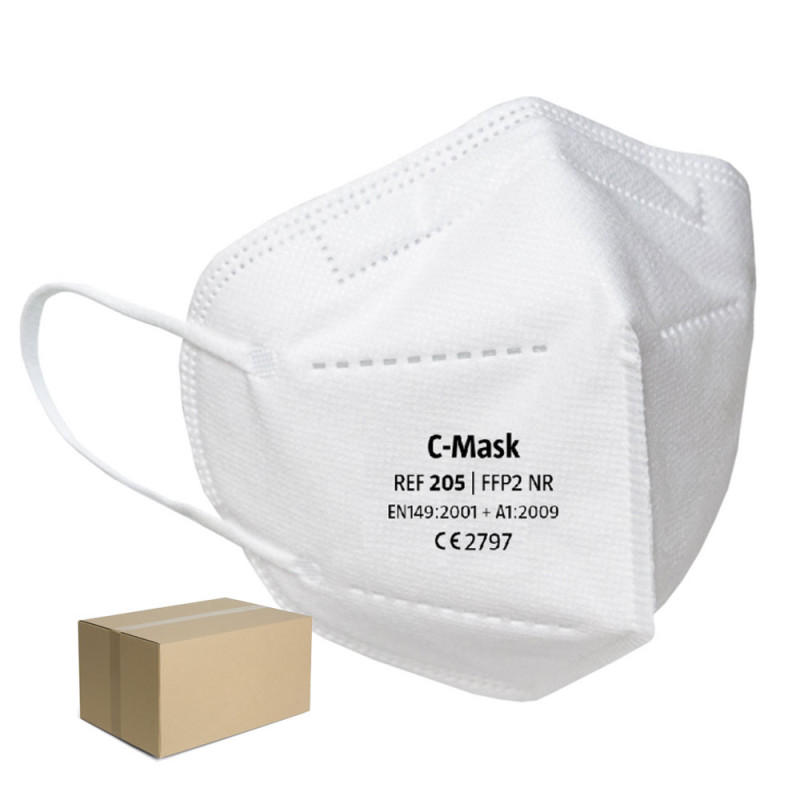 Maska z filtrem ffp2 na gumkę kolor biały 20szt x 30op