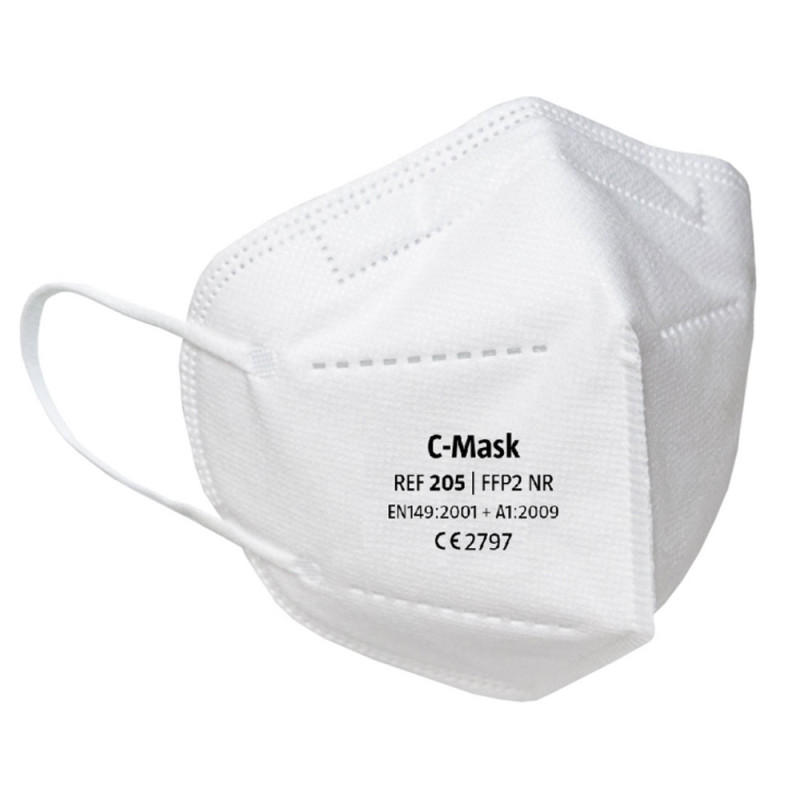 Maska z filtrem ffp2 na gumkę kolor biały 20szt x 30op