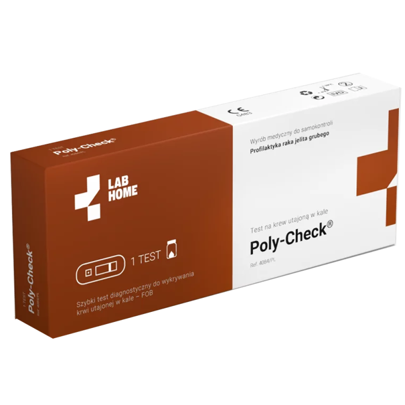 Domowy test FIT na krew utajoną w kale - jelito grube Poly-Check 1szt