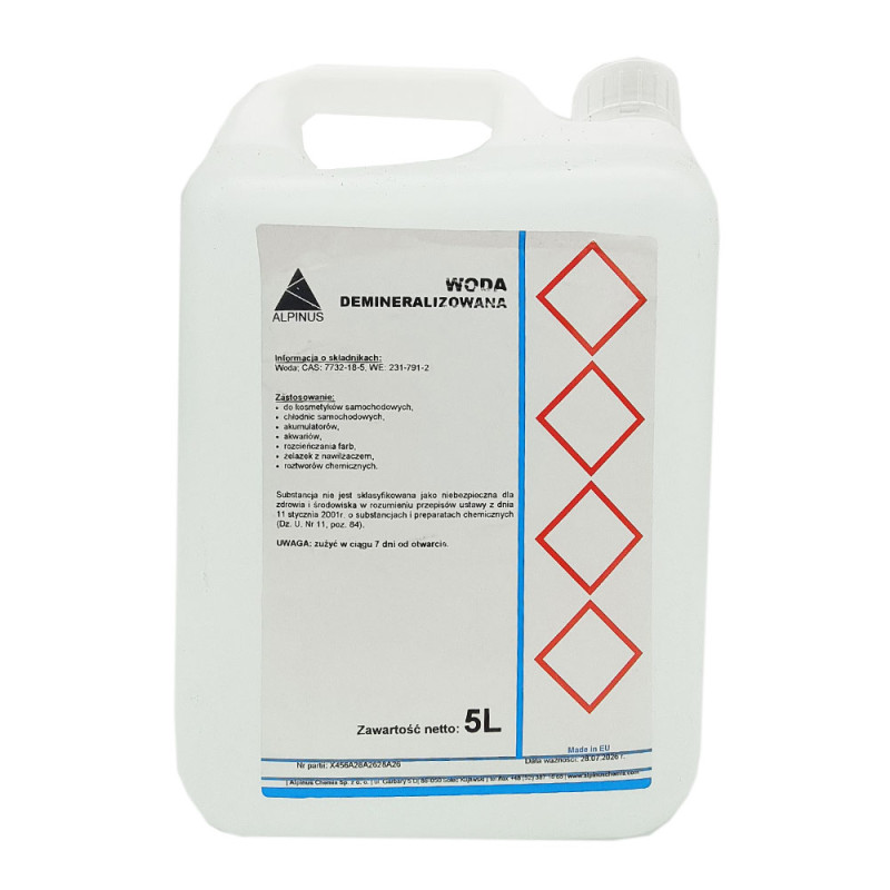 Woda demineralizowana 5l