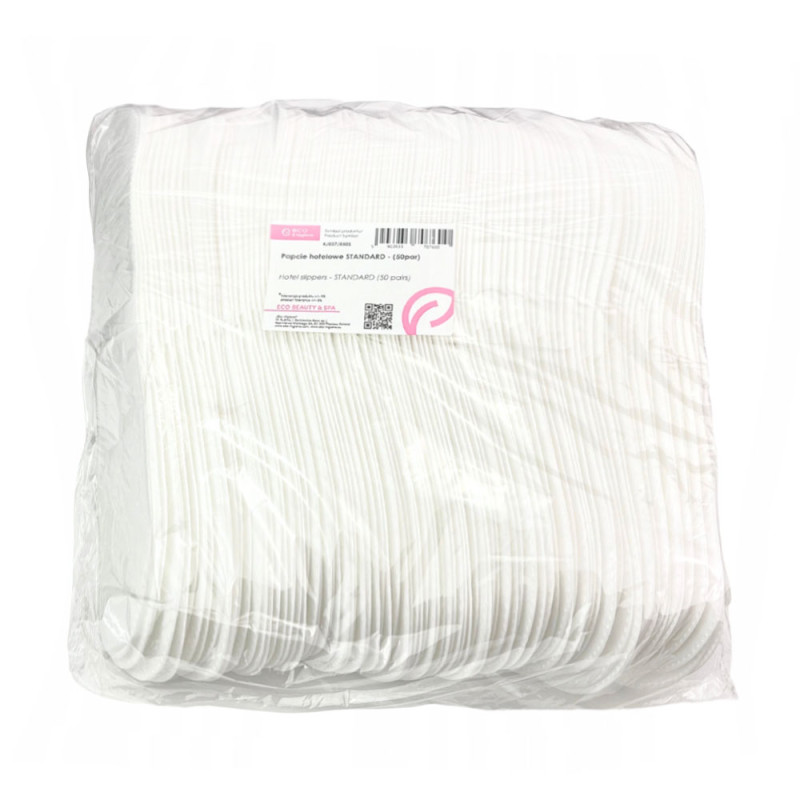 Kapcie hotelowe białe standard 50par