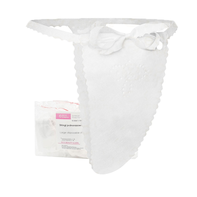 Majtki jednorazowe wiązane damskie extra majtki do masażu białe wł&oacute;knina nieprześwitujące 10szt