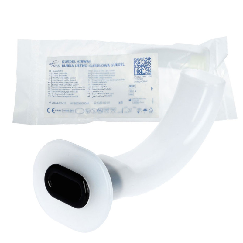 Rurka ustno gardłowa Guedel rozmiar 0 60mm czarna 1 szt