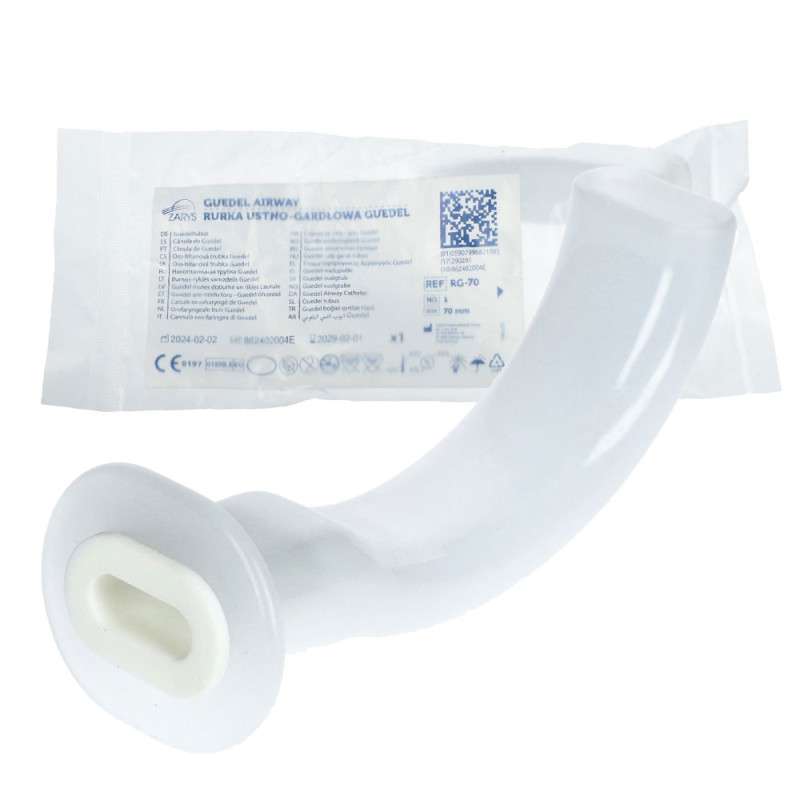 Rurka ustno gardłowa Guedel rozmiar 1 70mm biała 1 szt