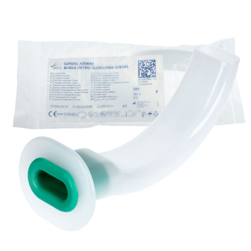Rurka ustno gardłowa Guedel rozmiar 2 80mm zielona 1 szt