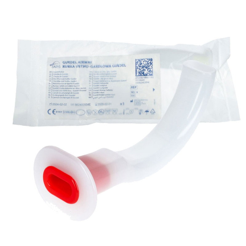 Rurka ustno gardłowa Guedel rozmiar 4 100mm czerwona 1 szt