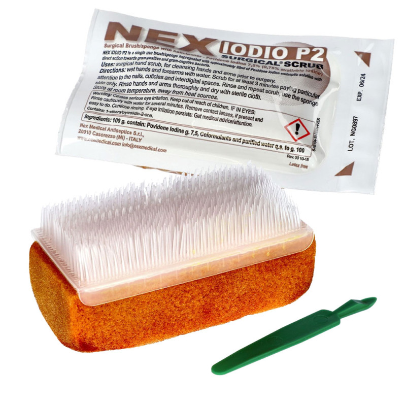 Szczotka chirurgiczna z jodyną jednorazowa niejałowa 1szt
